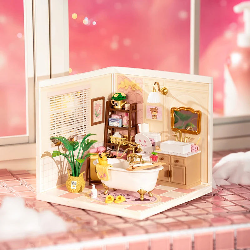 Miniature Dollhouse Kit with LED