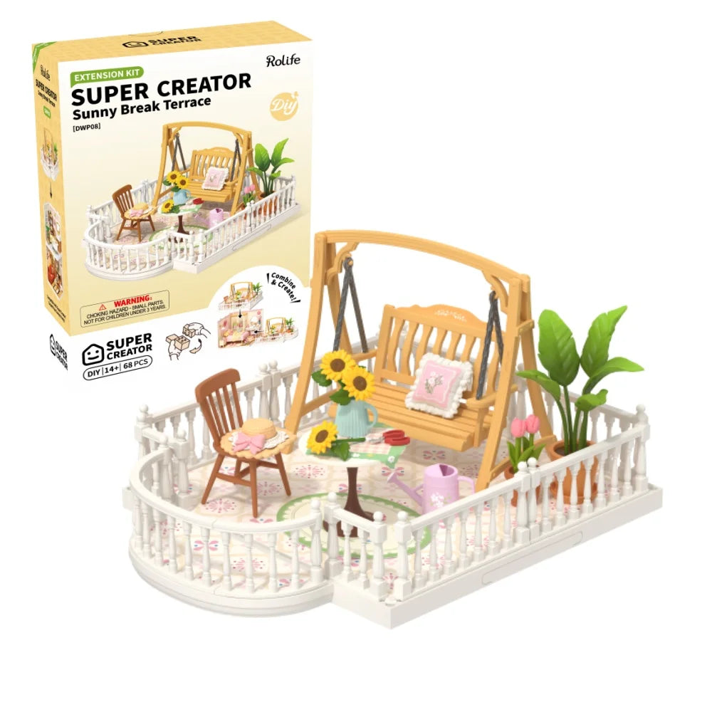 Miniature Dollhouse Kit with LED