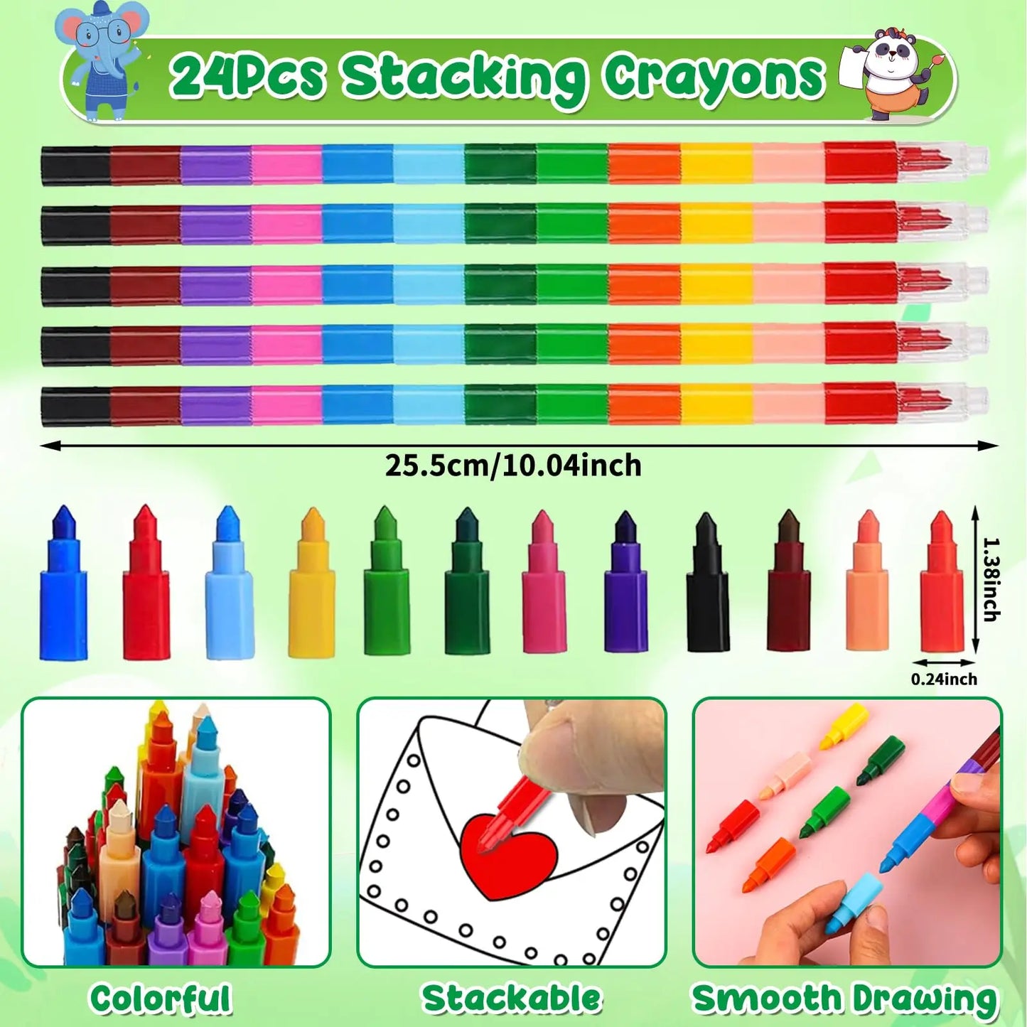 24Pcs Jungle Safari Animals Coloring Books for Kids