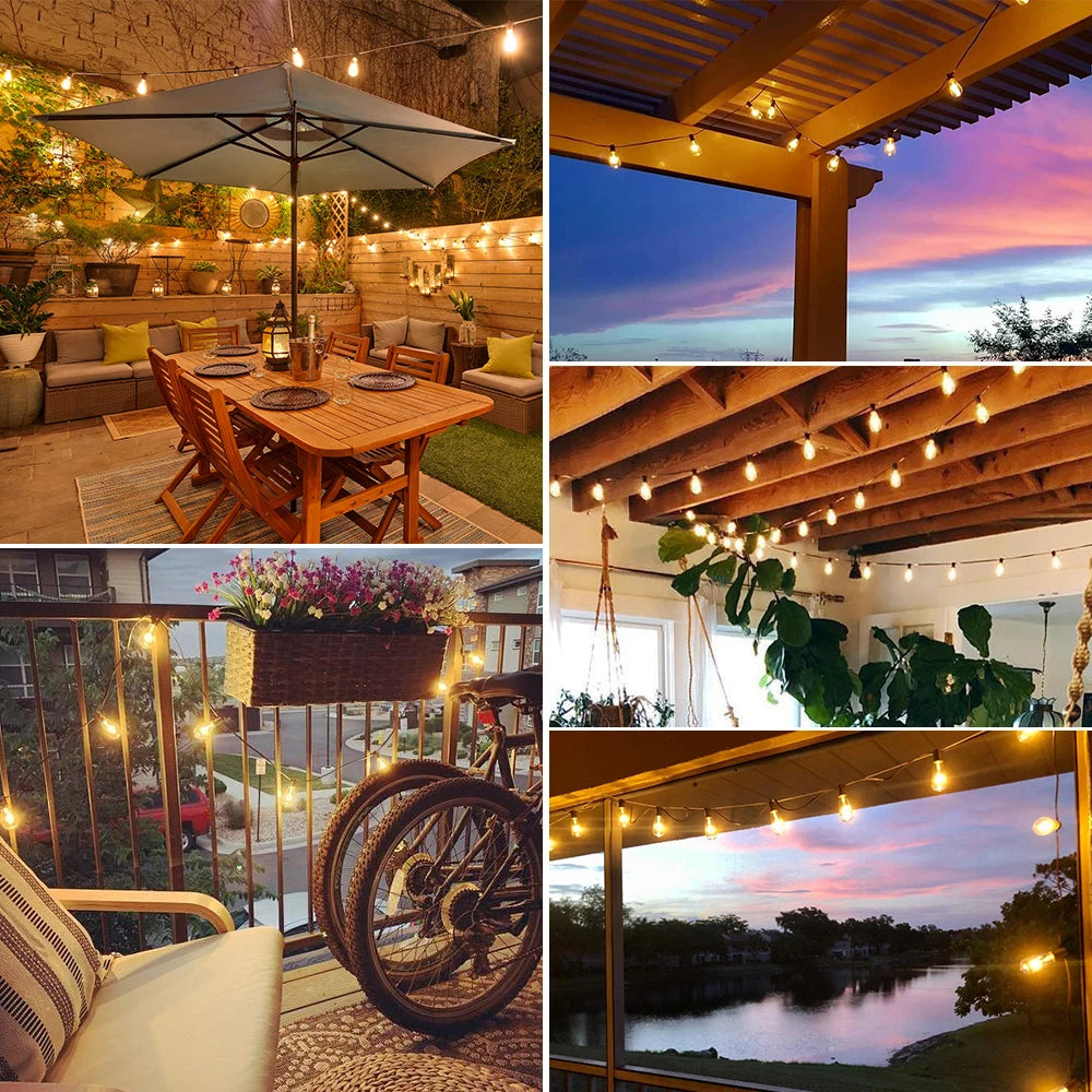 LED String Light 50FT 100FT Festoon Outdoor Light