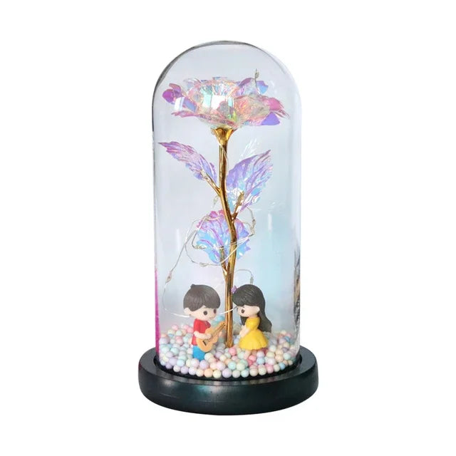 Eternal Rose Beauty Led Lights W/Glass Cover