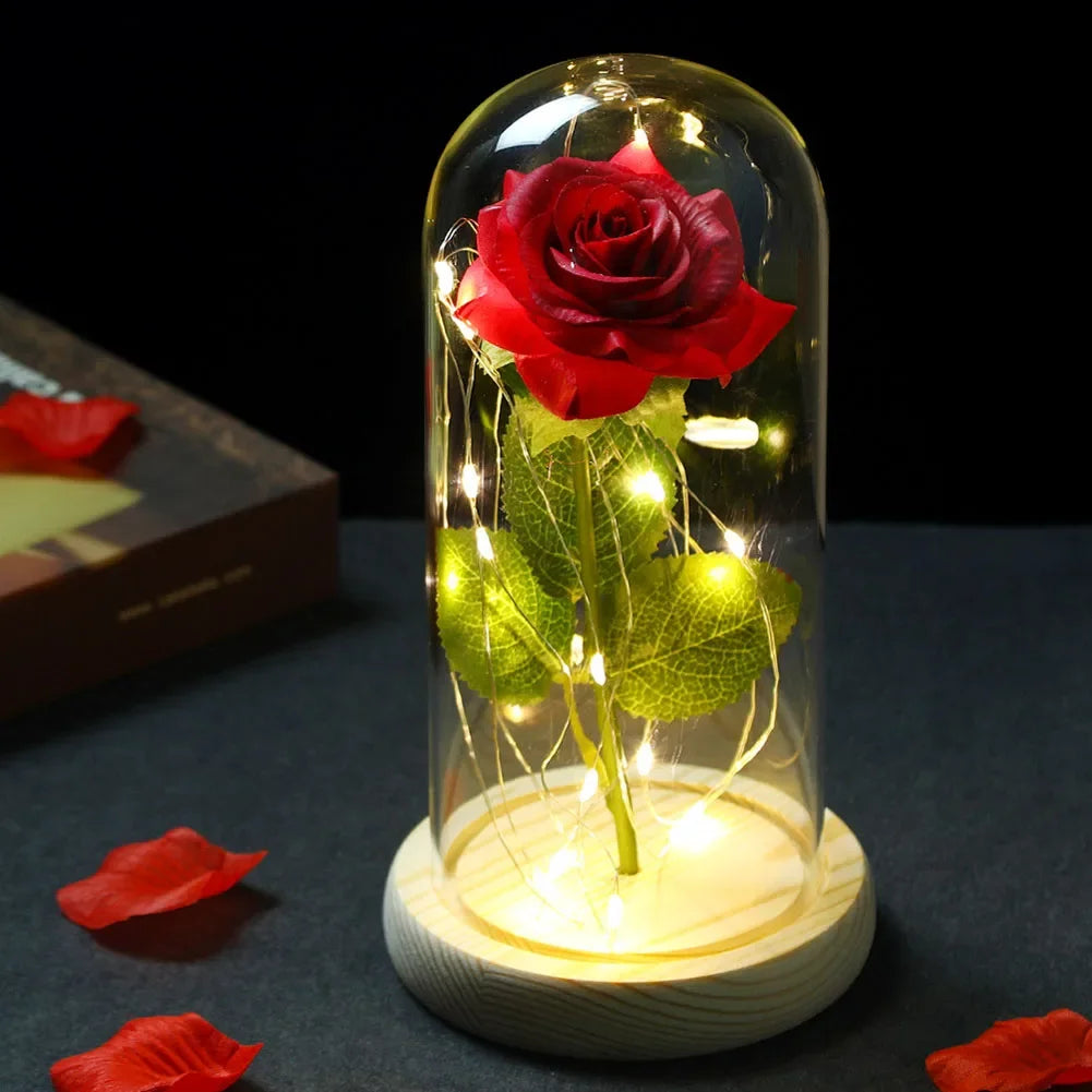 Eternal Rose Beauty Led Lights W/Glass Cover