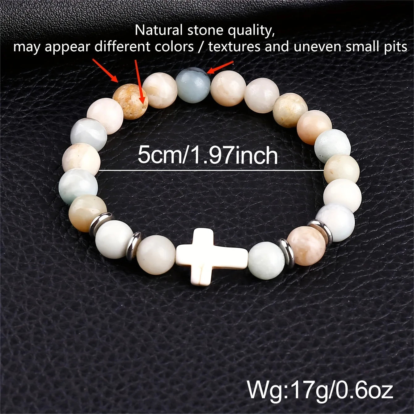 8Pcs Cross Charm Beaded Bracelets