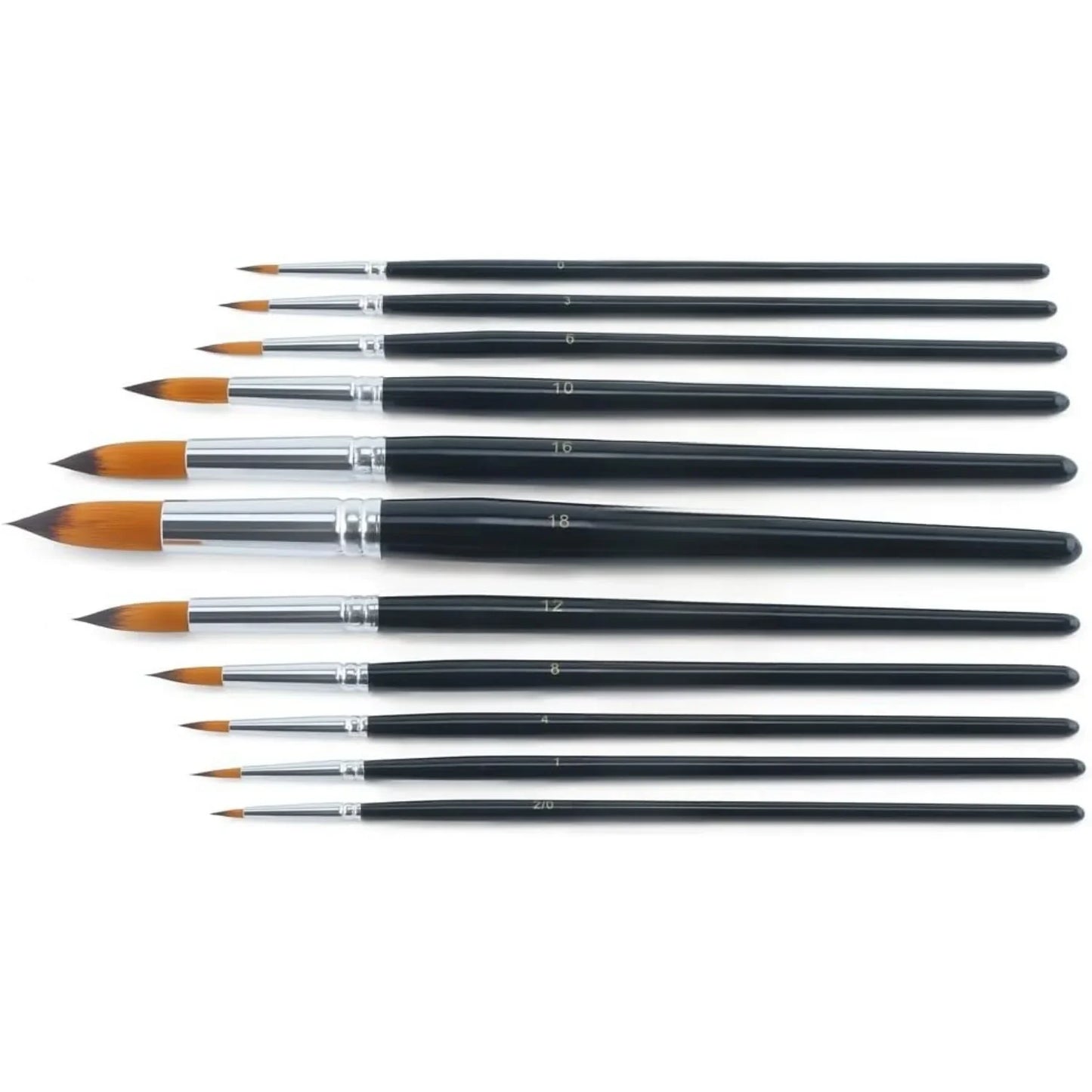 Round Paint Brush Set for Watercolor, Acrylic, Ink and More