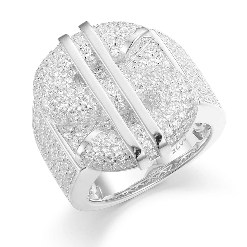 Sterling Silver W/Moissanite Unisex Rings For Men