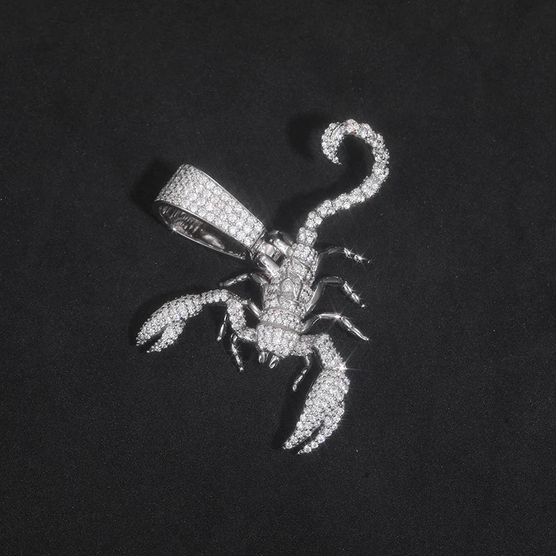 Unisex S925 Scorpion Pendant Iced Out Moissanite