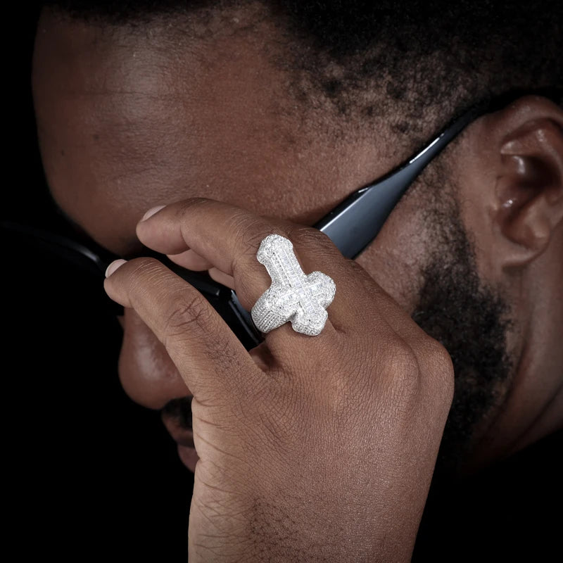 Sterling Silver W/Moissanite Unisex Rings For Men