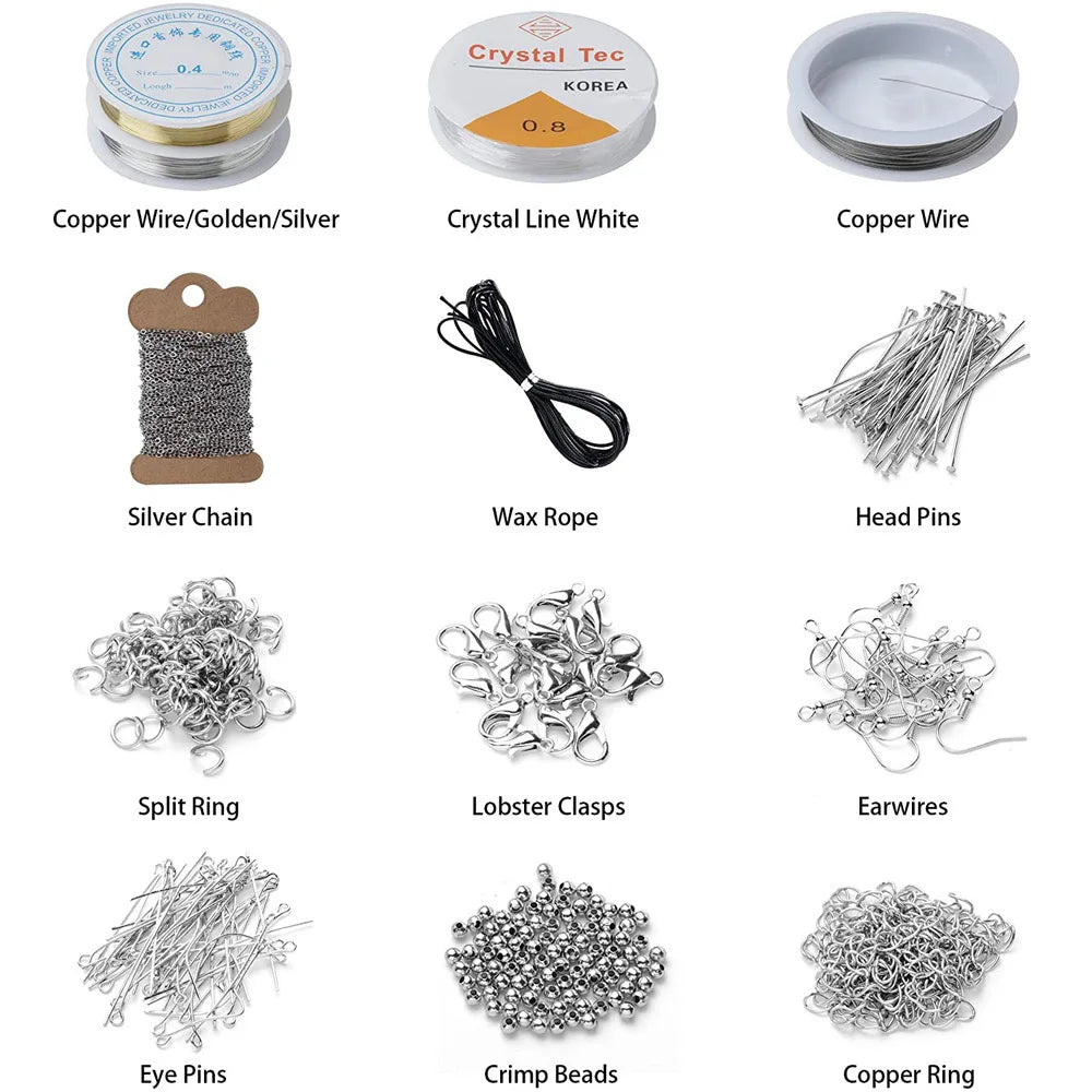 2456-Piece Deluxe DIY Bead Jewelry Making Complete Kit