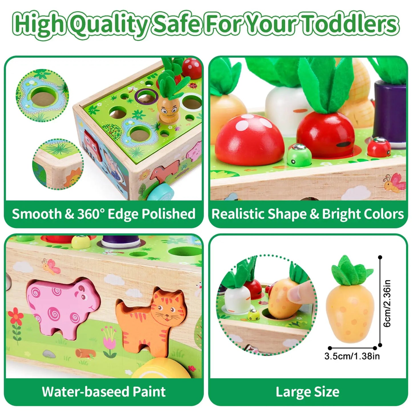 Wooden Children's Animal Pieces/W Interactive Box