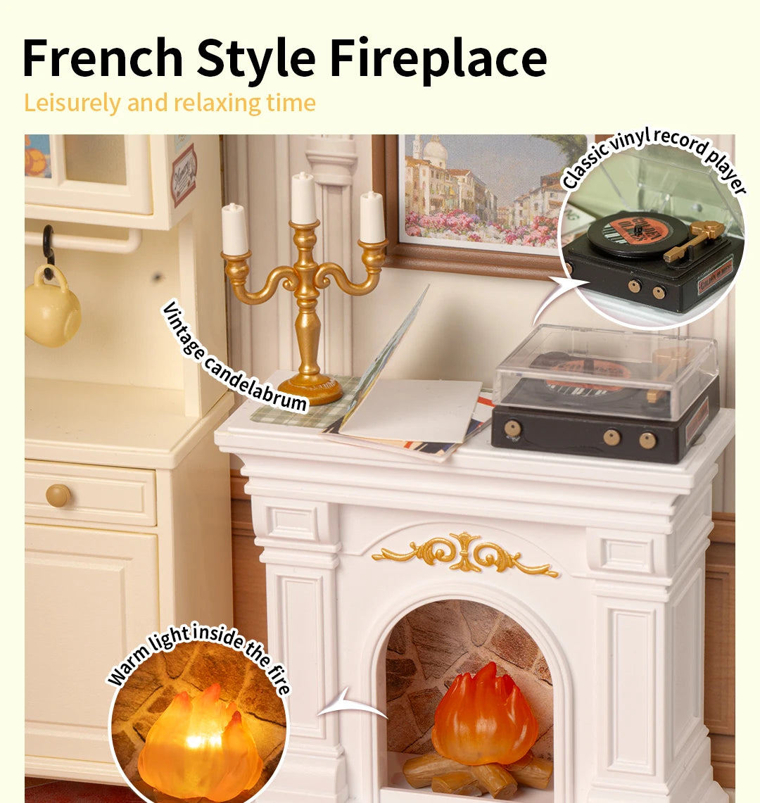 Miniature Dollhouse Kit with LED