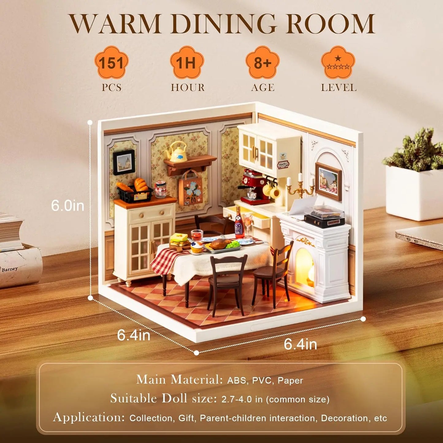 Miniature Dollhouse Kit with LED