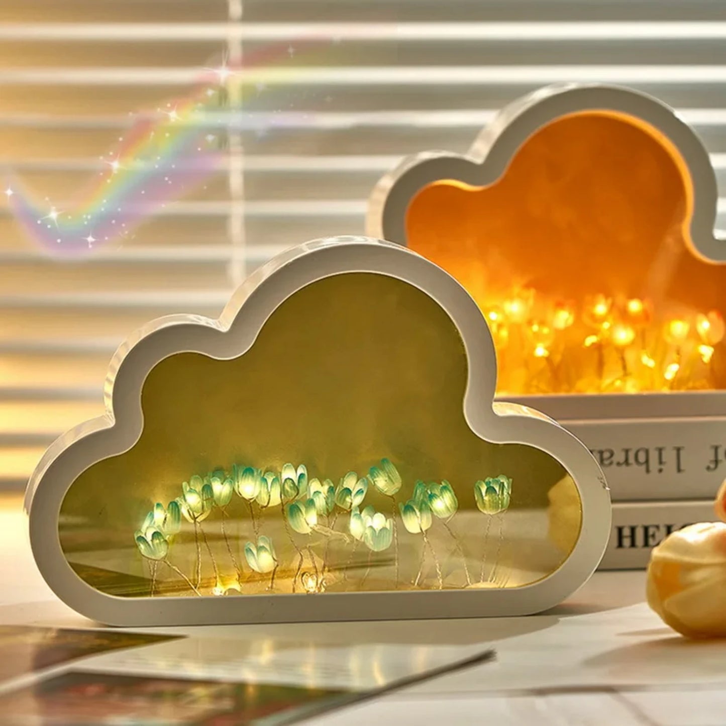DIY Cloud Tulip Mirror LED Night Light