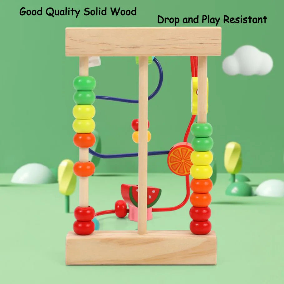 Children's Wooden Toys Fruit Beads Counting Learning Puzzle