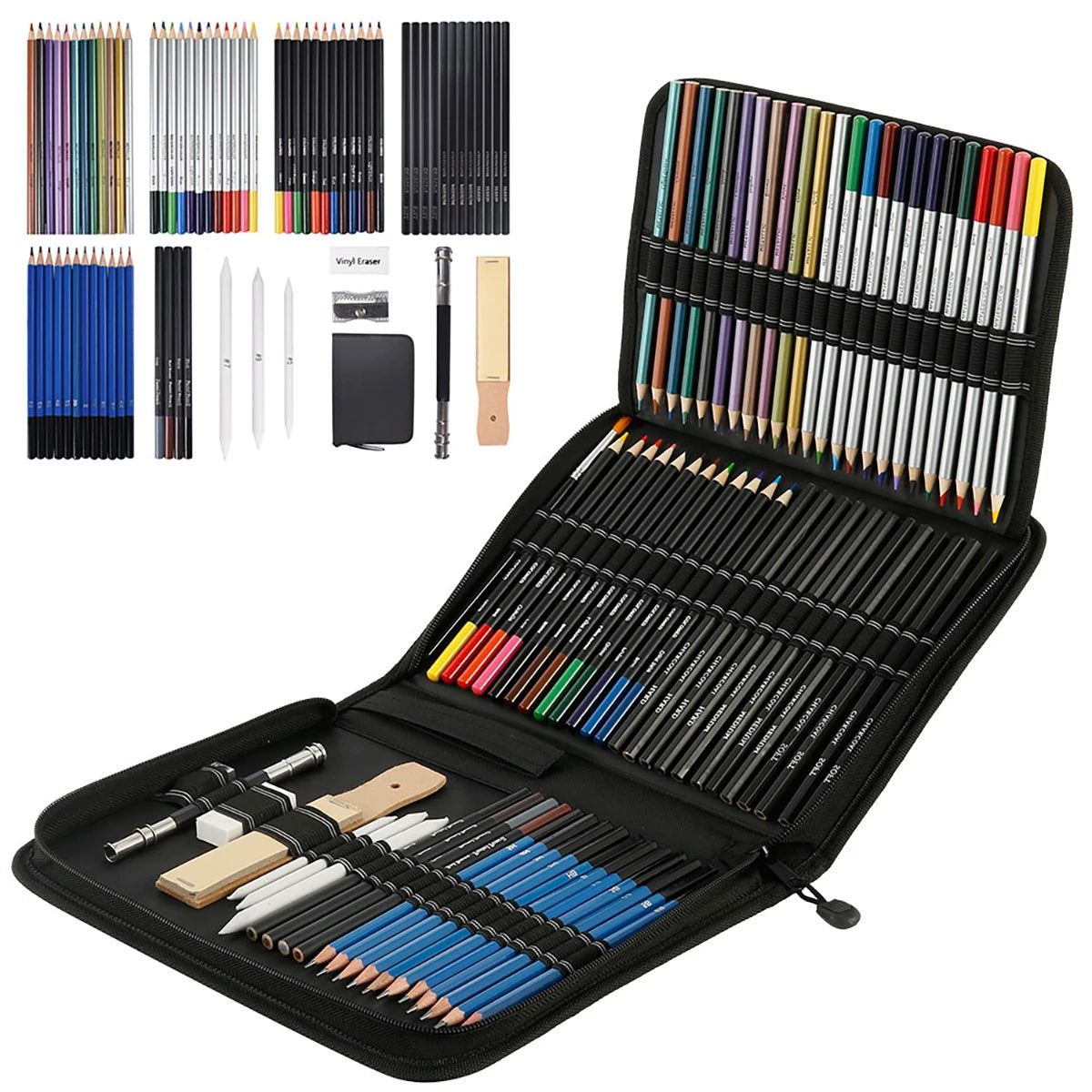 72Pcs Sketching Pencils Professionals Set