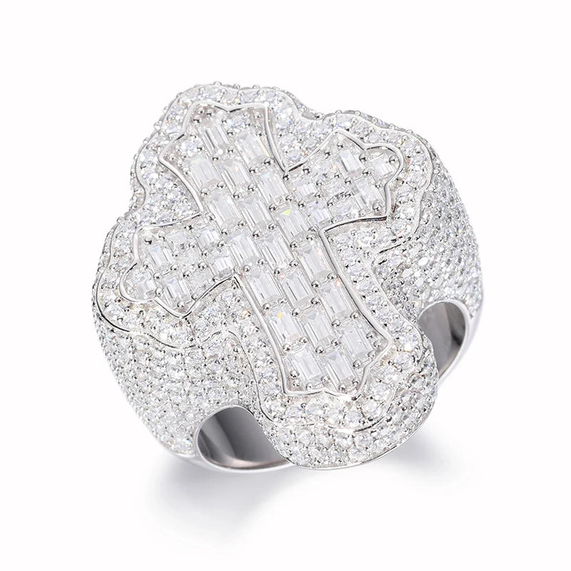 Sterling Unisex Baguette Moissanite Hip Hop Jewelry