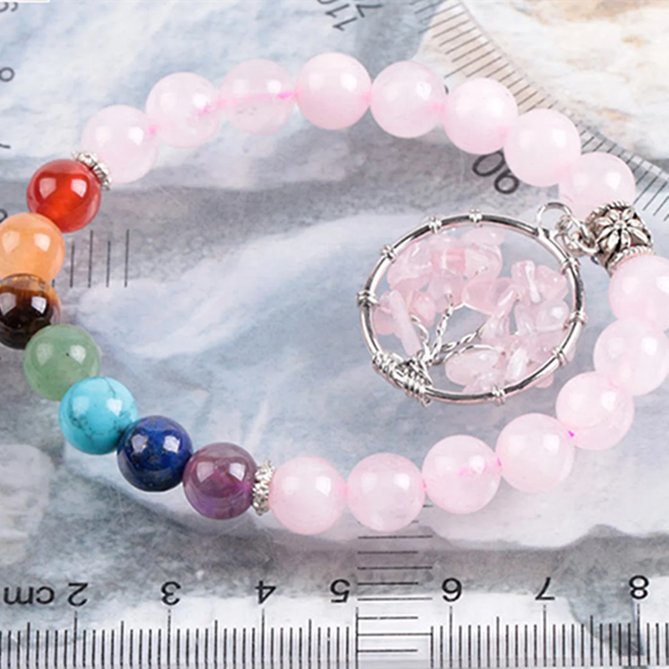 Crystal Beaded Bracelet, Natural Stone Beads