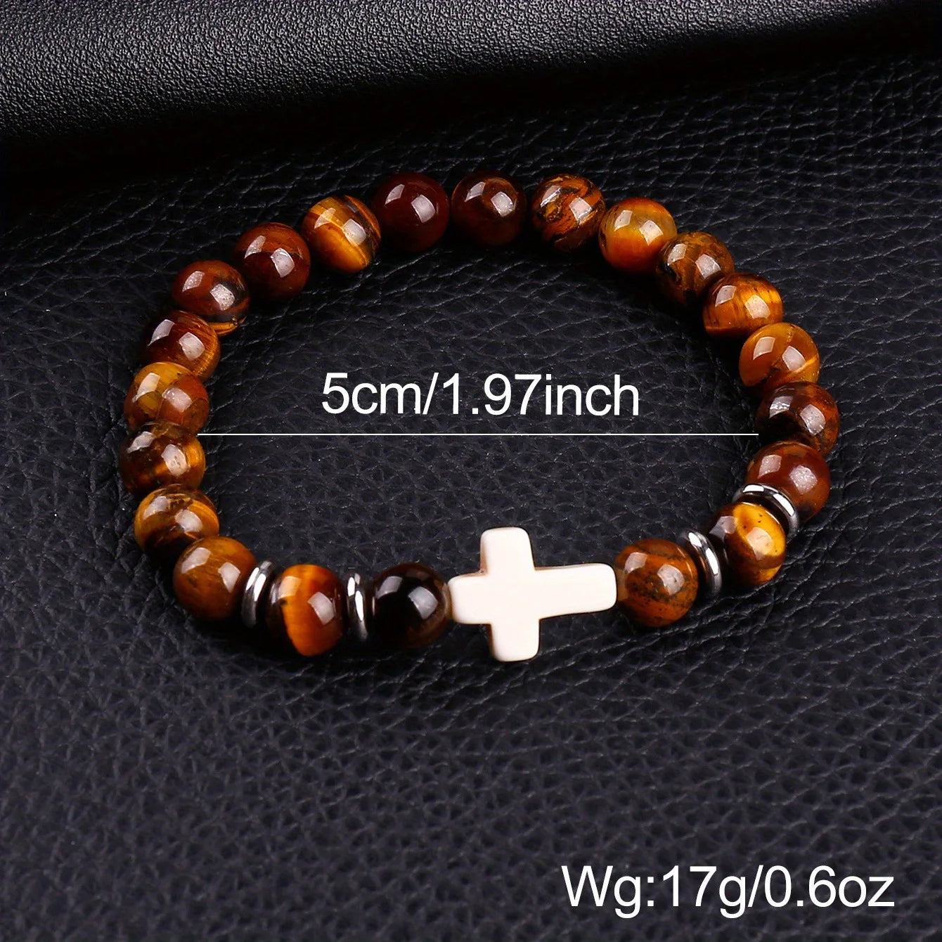 8Pcs Cross Charm Beaded Bracelets
