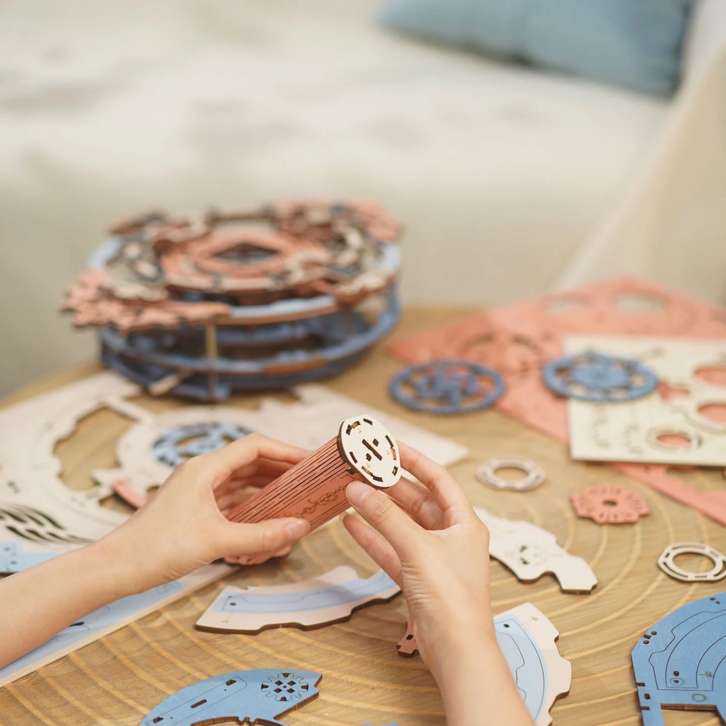 Romantic Note Wall Clock W/Pendulum 3D Wooden Puzzle