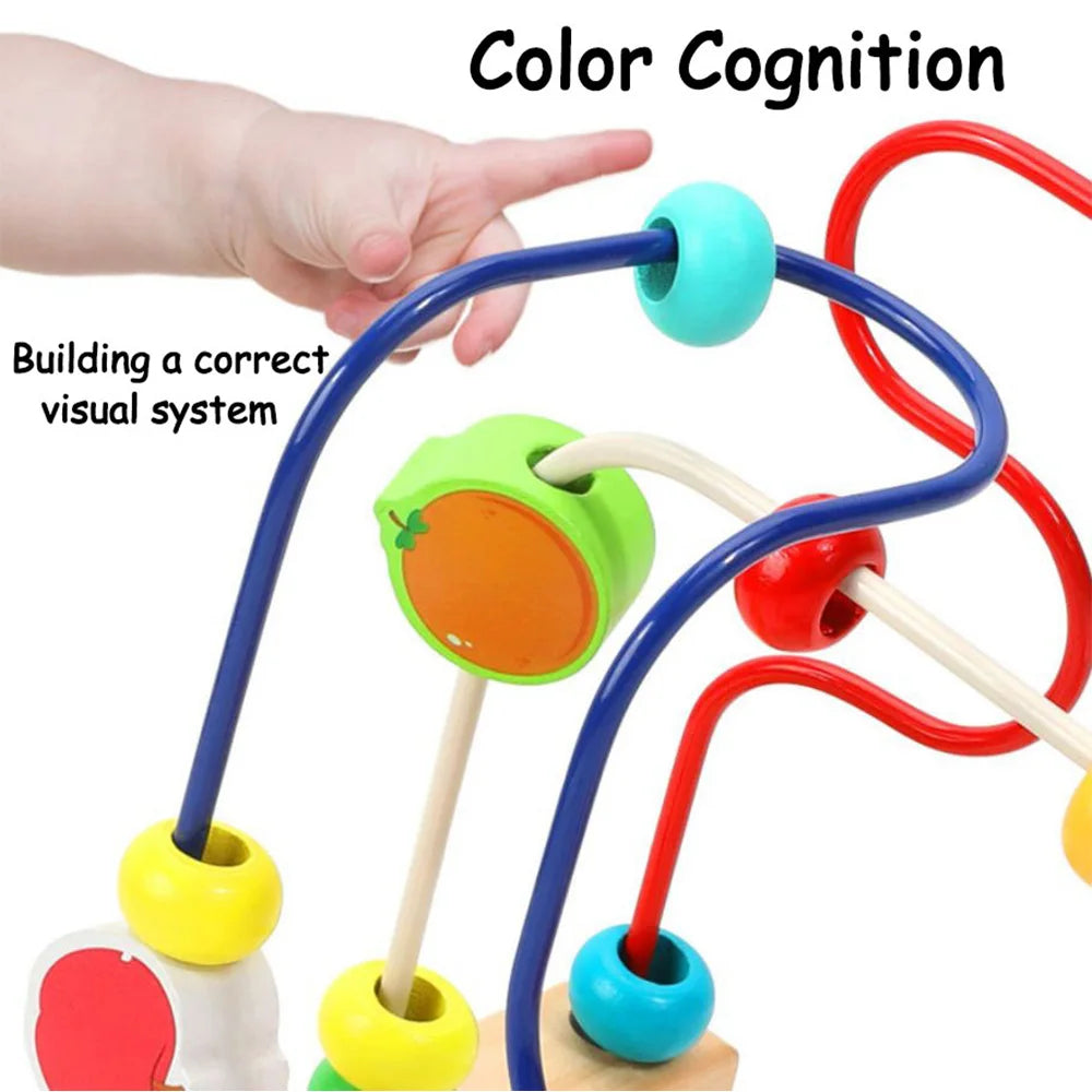 Children's Wooden Toys Fruit Beads Counting Learning Puzzle