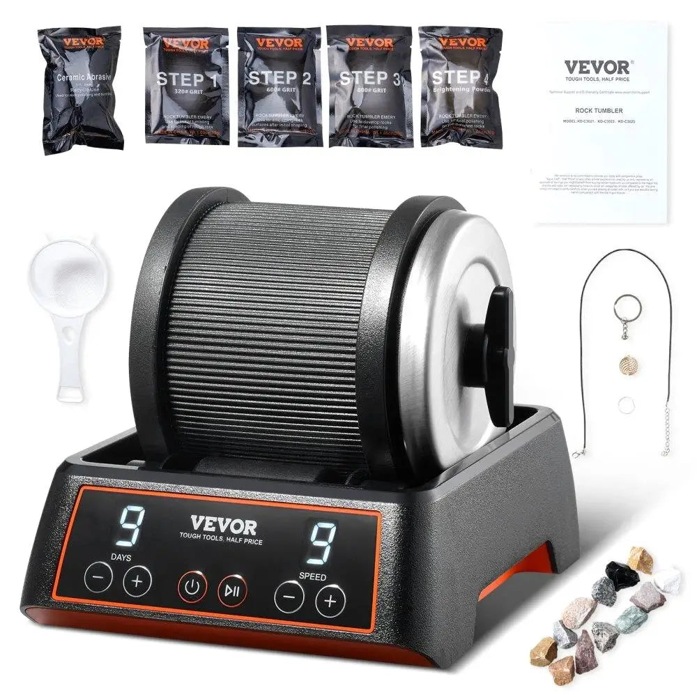 Rock Tumbler Kit with Grits for Stone Polishing