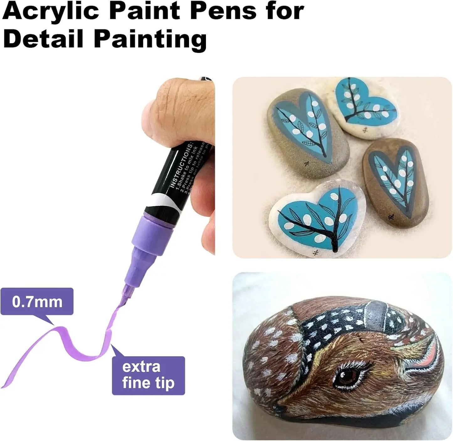 36 Colors Acrylic Paint Markers with Brush Tip