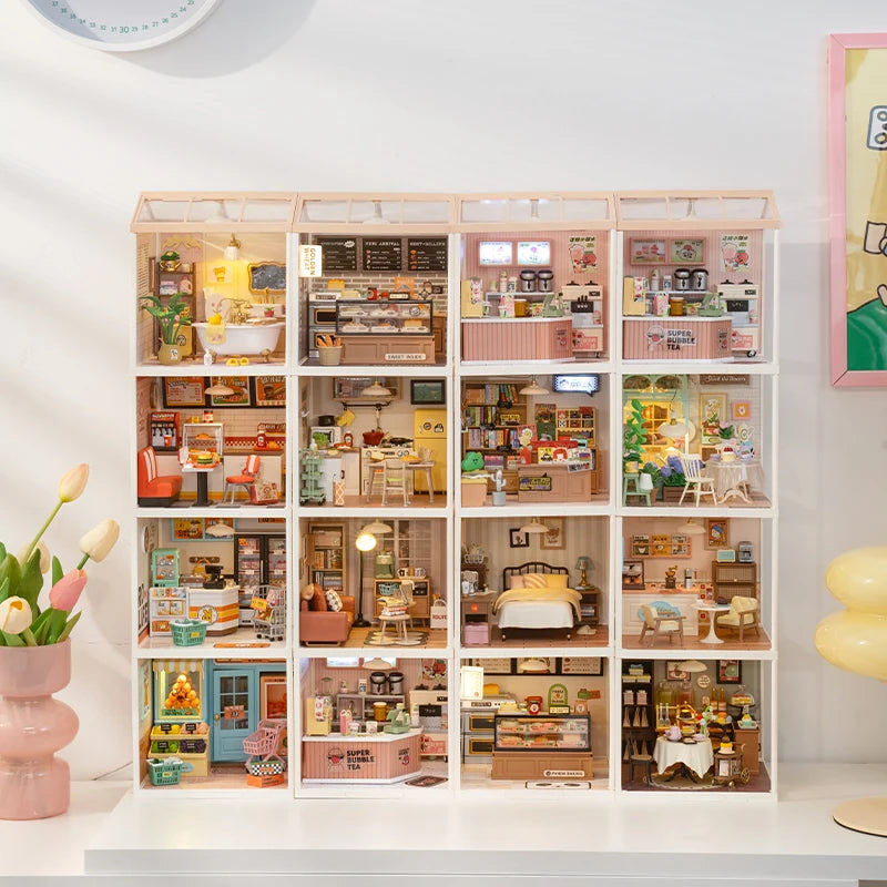 Miniature Dollhouse Kit with LED