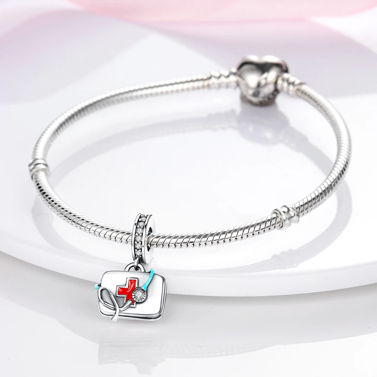 Sterling Silver First Aid Box Pendant Charms