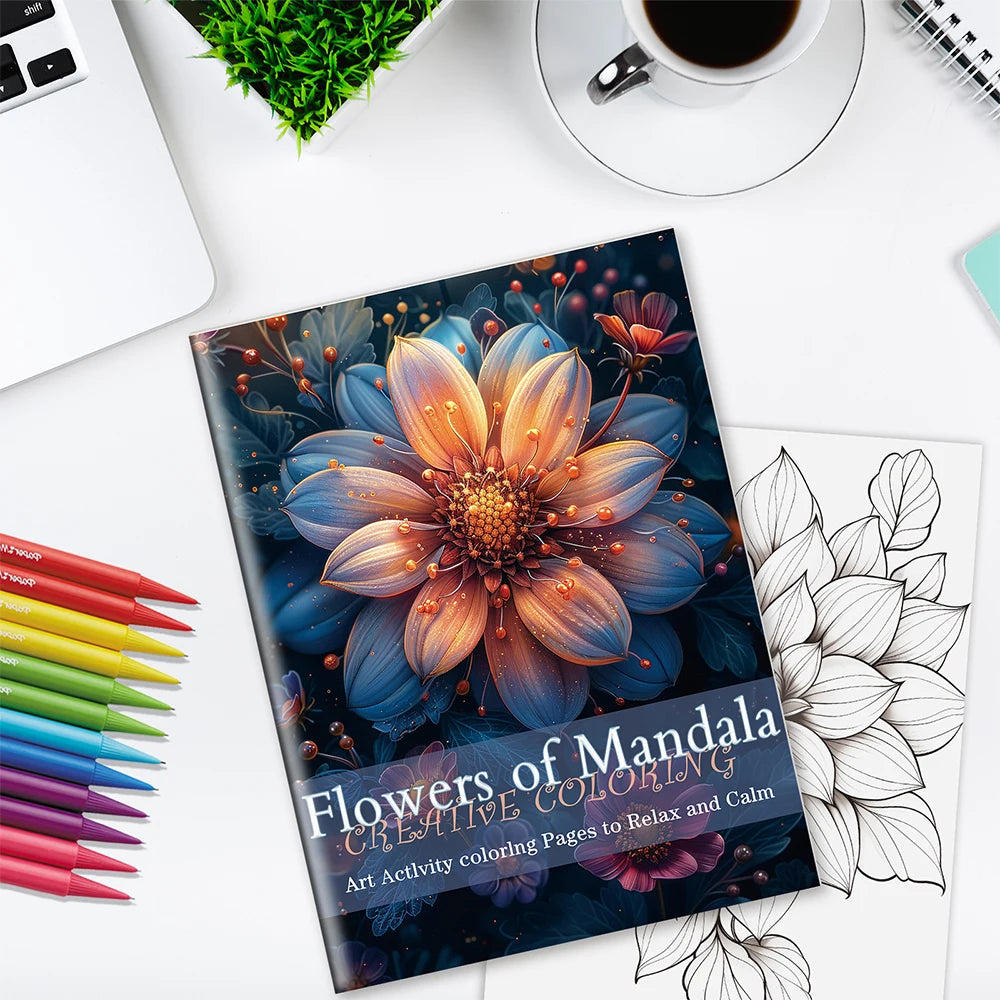 Mystical Mandala Themed Coloring Book - Stress Relief