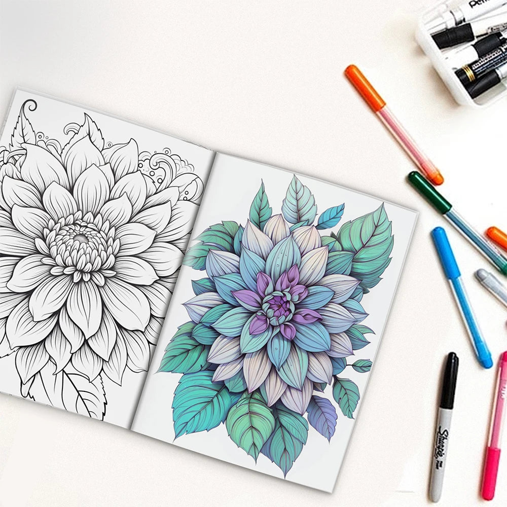 Mystical Mandala Themed Coloring Book - Stress Relief