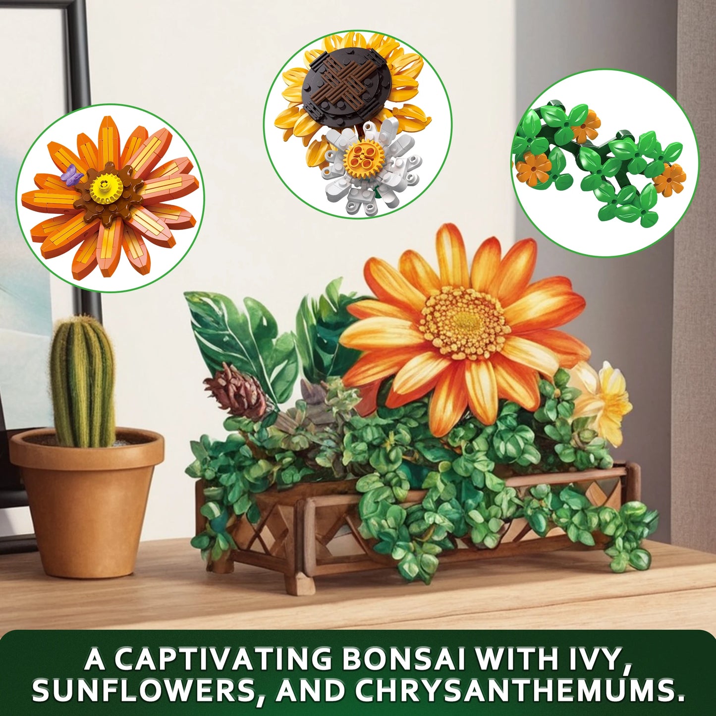 Flower Botanical Bonsai Building Set - 924pcs, Adults and Kids