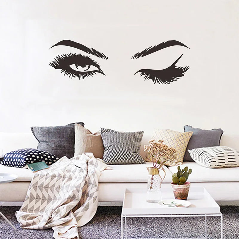 Pretty Eyelashes Wall Sticker, Wallpaper Mural Art Decals