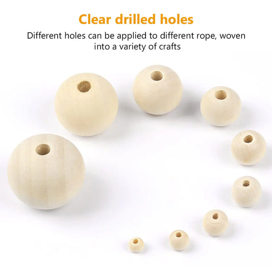 Eco-Friendly Wooden Round Beads, Charms