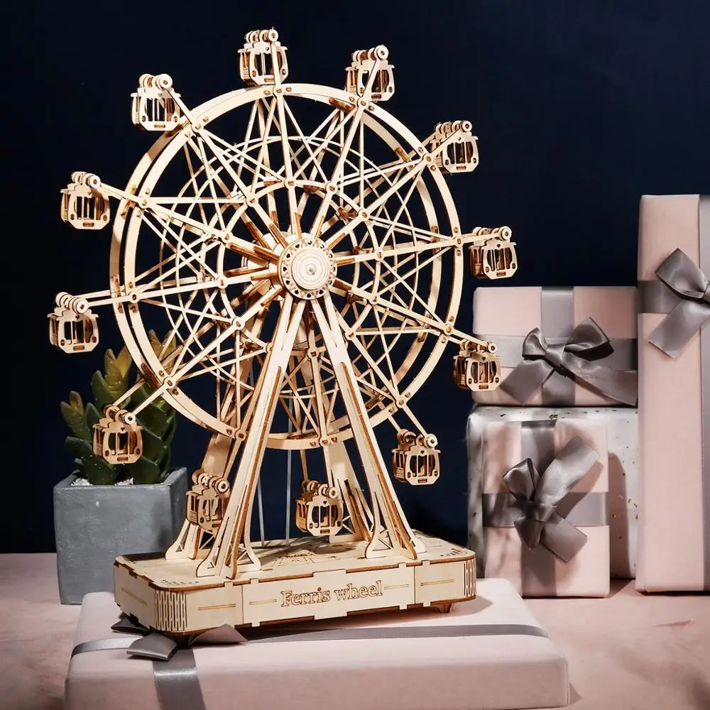 232pcs Rotatable DIY 3D Ferris Wheel Wooden Model