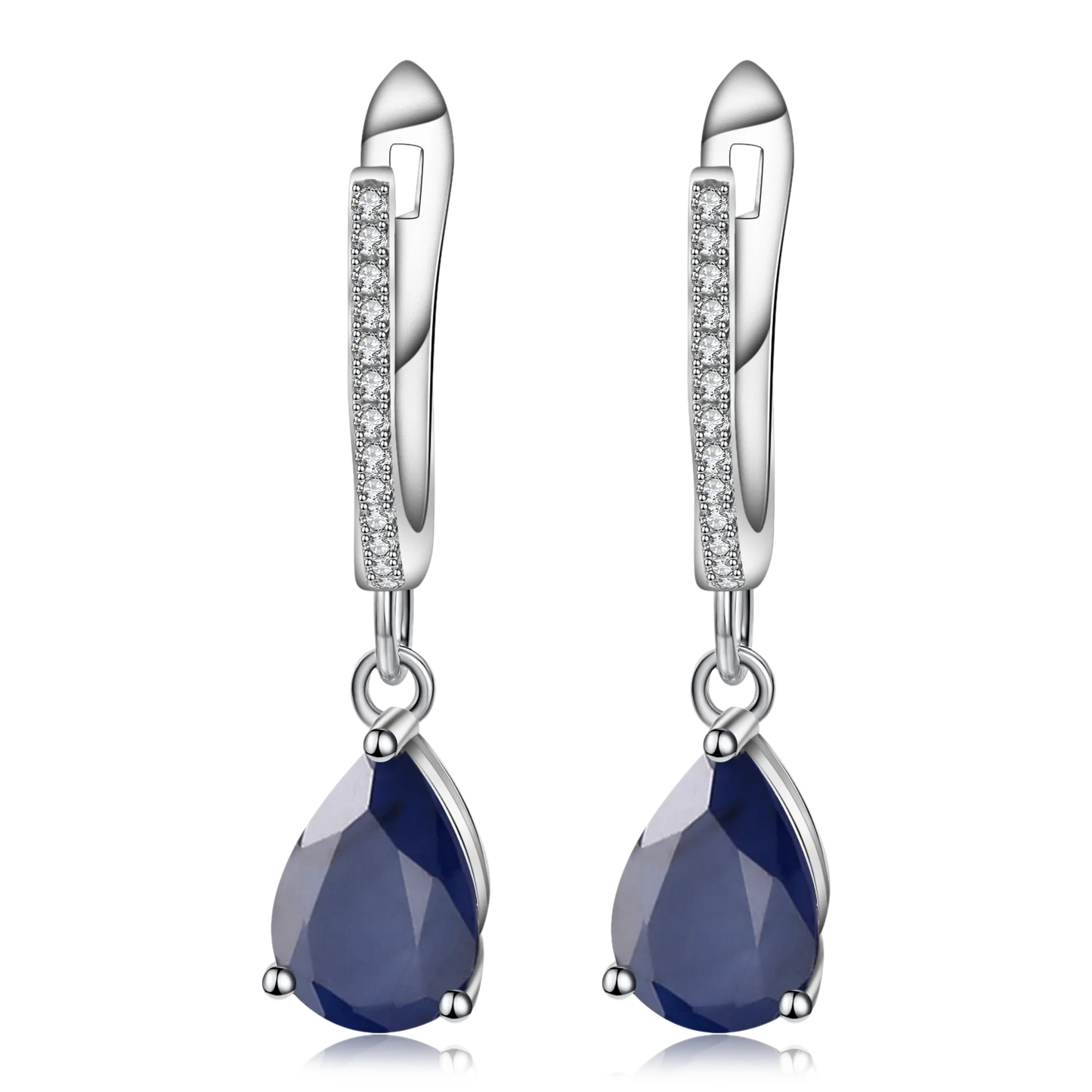 Natural Sky Blue Topaz Earrings,925 Sterling Silver Fine Jewelry