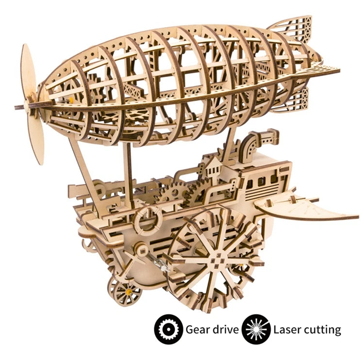 3D Wooden Mechanical Puzzle Building Kit Laser Clockwork