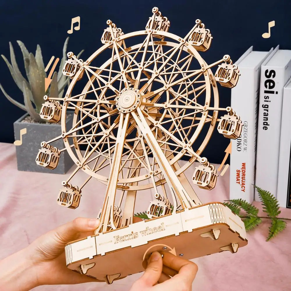 232pcs Rotatable DIY 3D Ferris Wheel Wooden Model