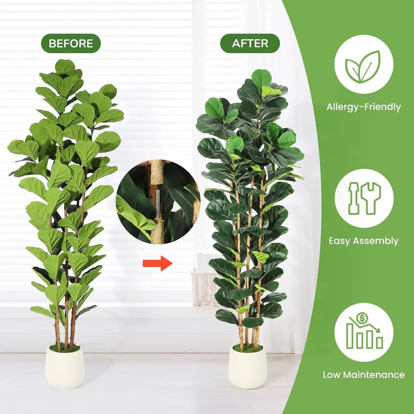 Artificial Fiddle Leaf Fig Tree with Pot