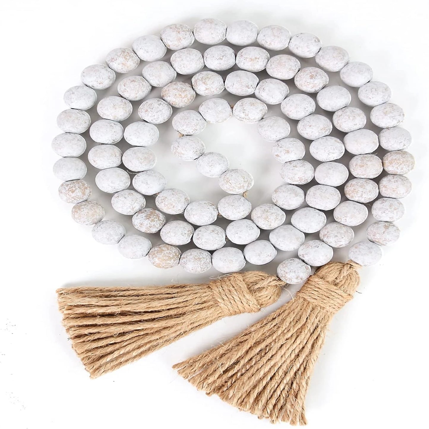 Wooden Bead Garland with Tassels  (2PCS)