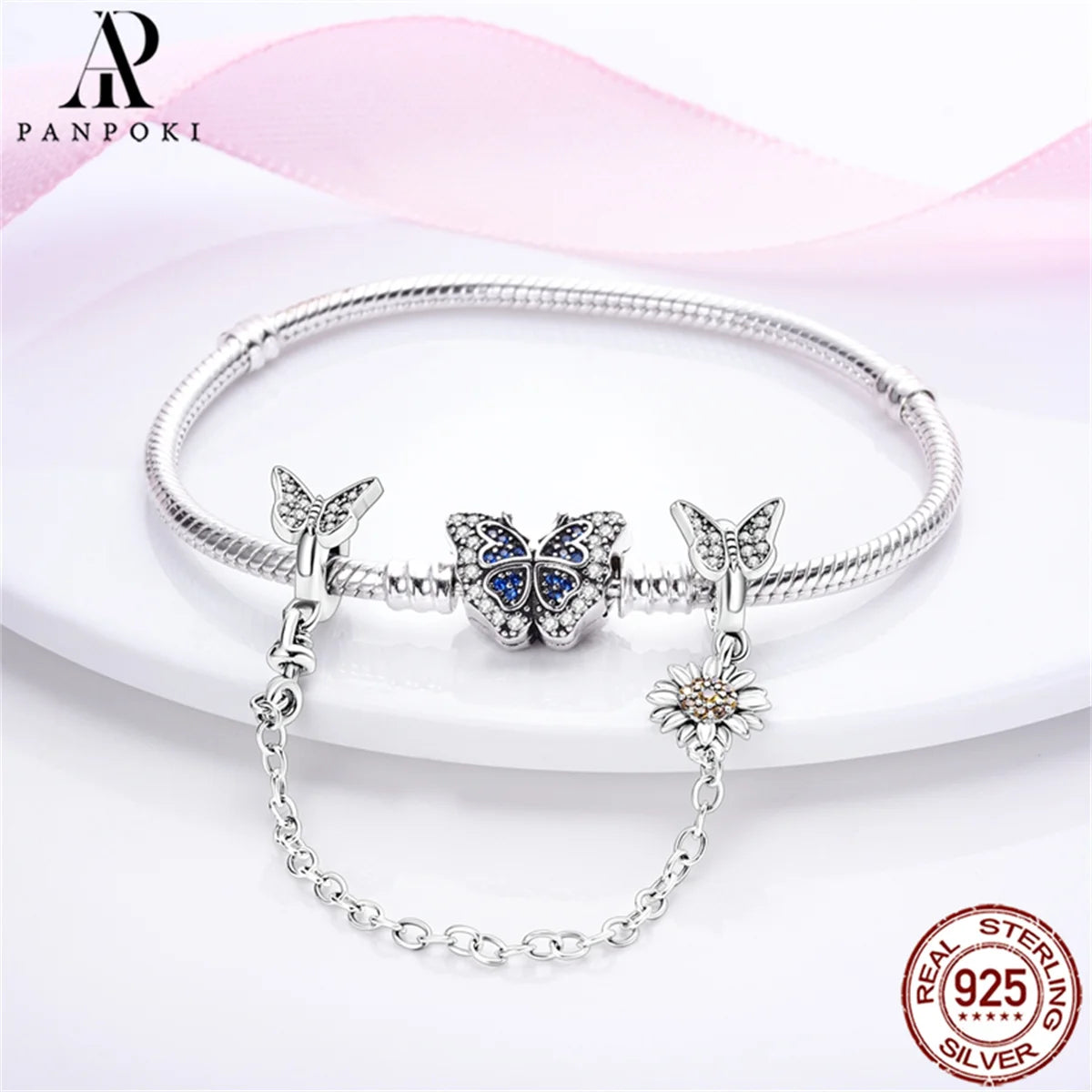 925 Sterling Safety Chain  Fit Pandora Bracelets