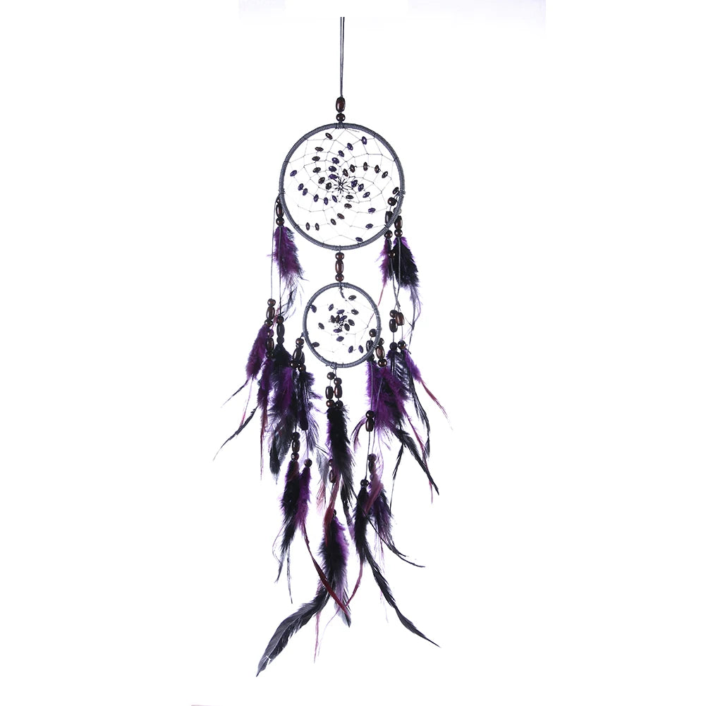 Purple Feather Dream Catcher Pendant