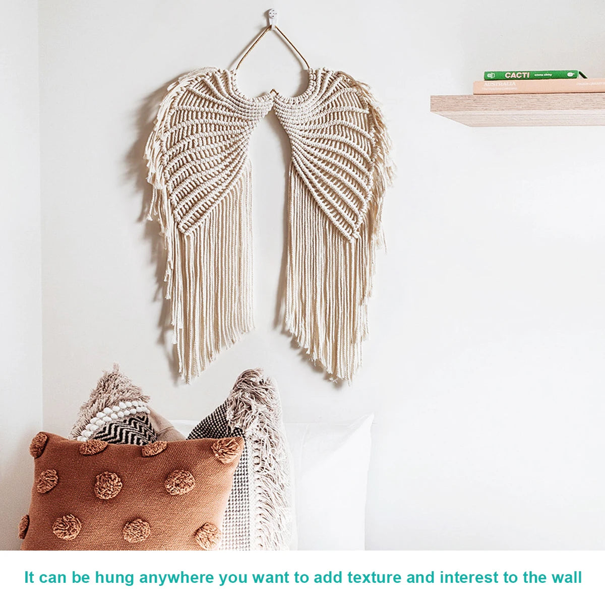 Angel Wing Hanging Tapestry Cotton Angel Wings with Long Tassels