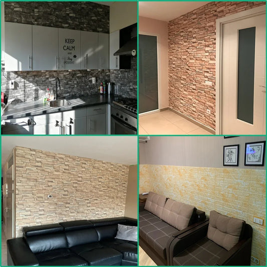 3D Brick Wall Sticker Panels - Self Adhesive Wallpaper