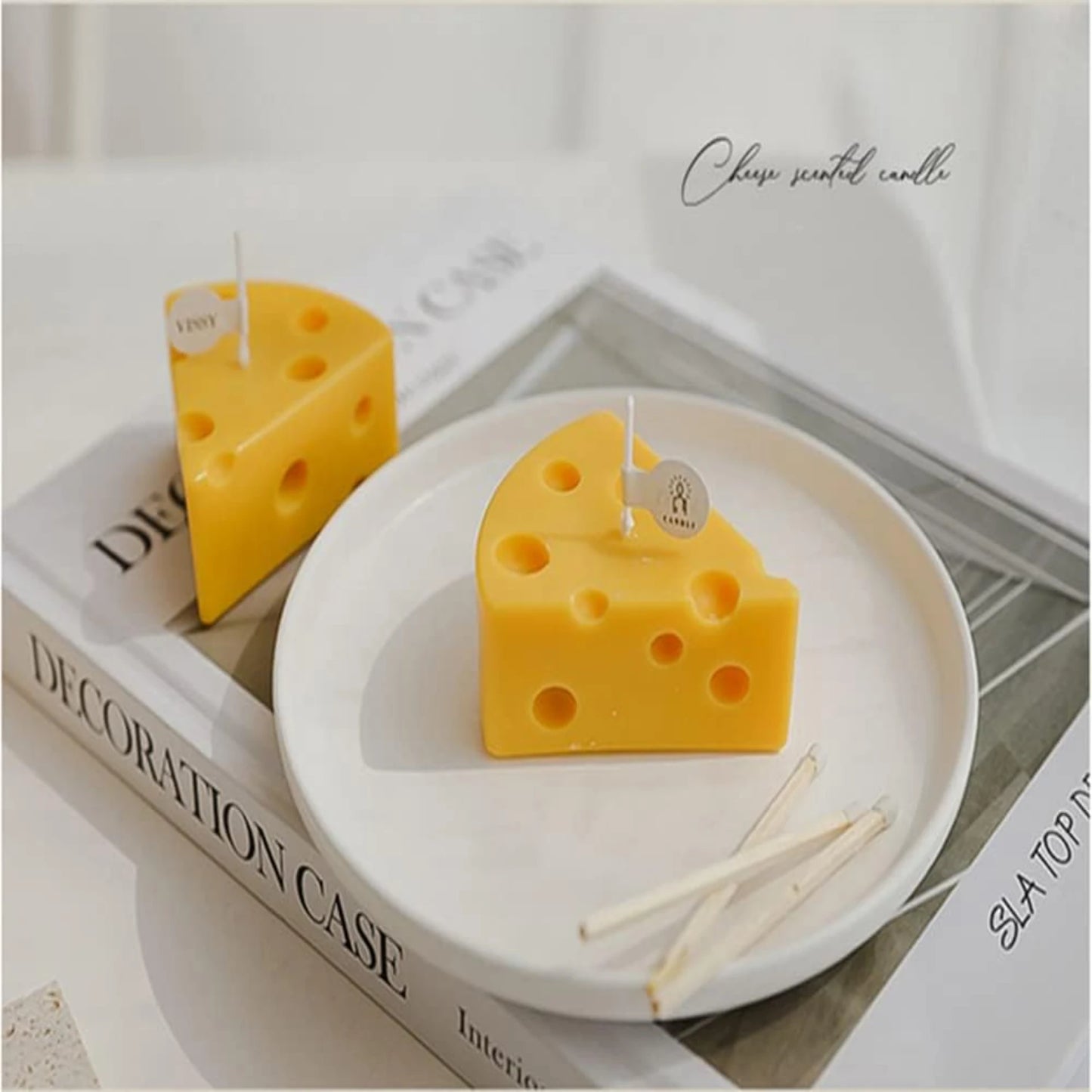 2-Pack Cheese Shaped Scented Soy Wax Candle