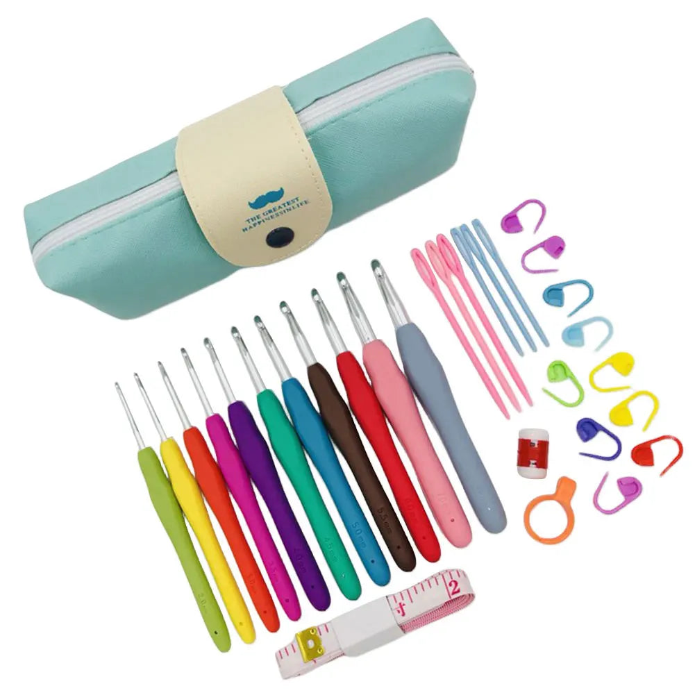 Colorful Aluminum Crochet Hooks Kit with Storage Bag