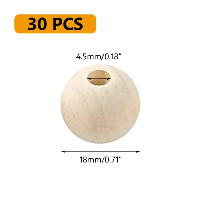 Eco-Friendly Wooden Round Beads, Charms