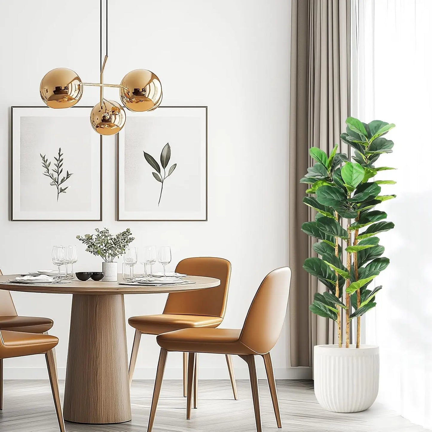 Artificial Fiddle Leaf Fig Tree with Pot