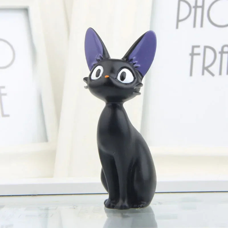 Cartoon Black/ White Cat Figurines Decoration