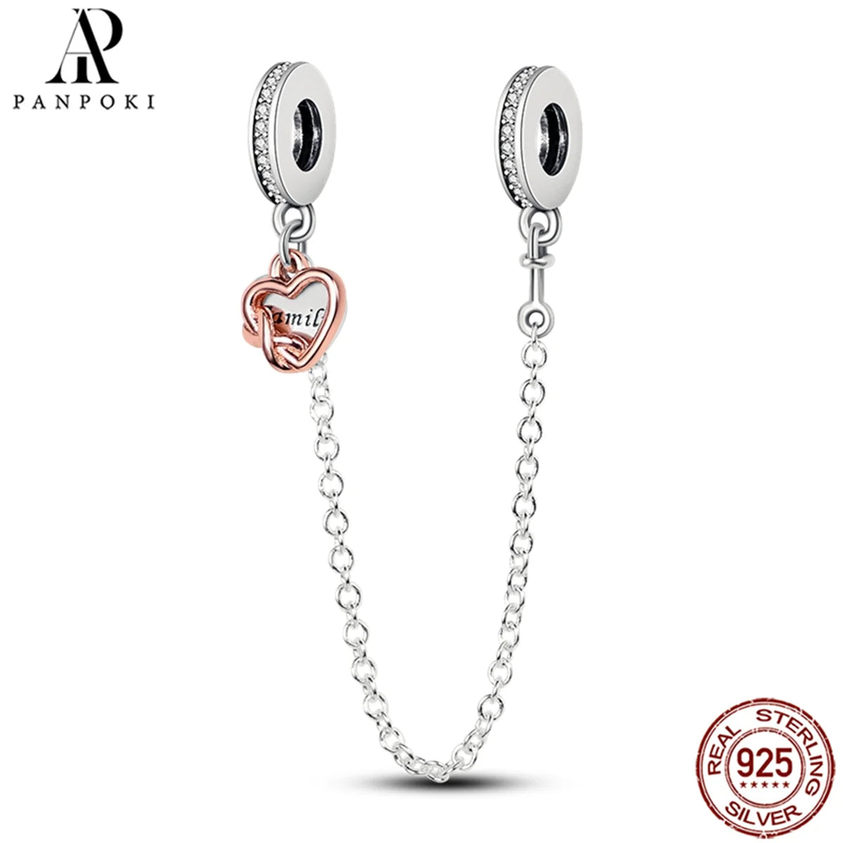 925 Sterling Safety Chain  Fit Pandora Bracelets