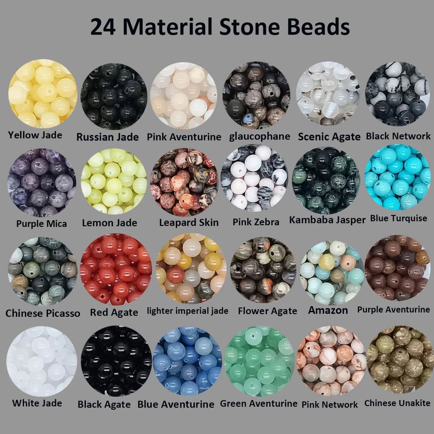 720pcs Natural Stone 6mm Beads w\Box