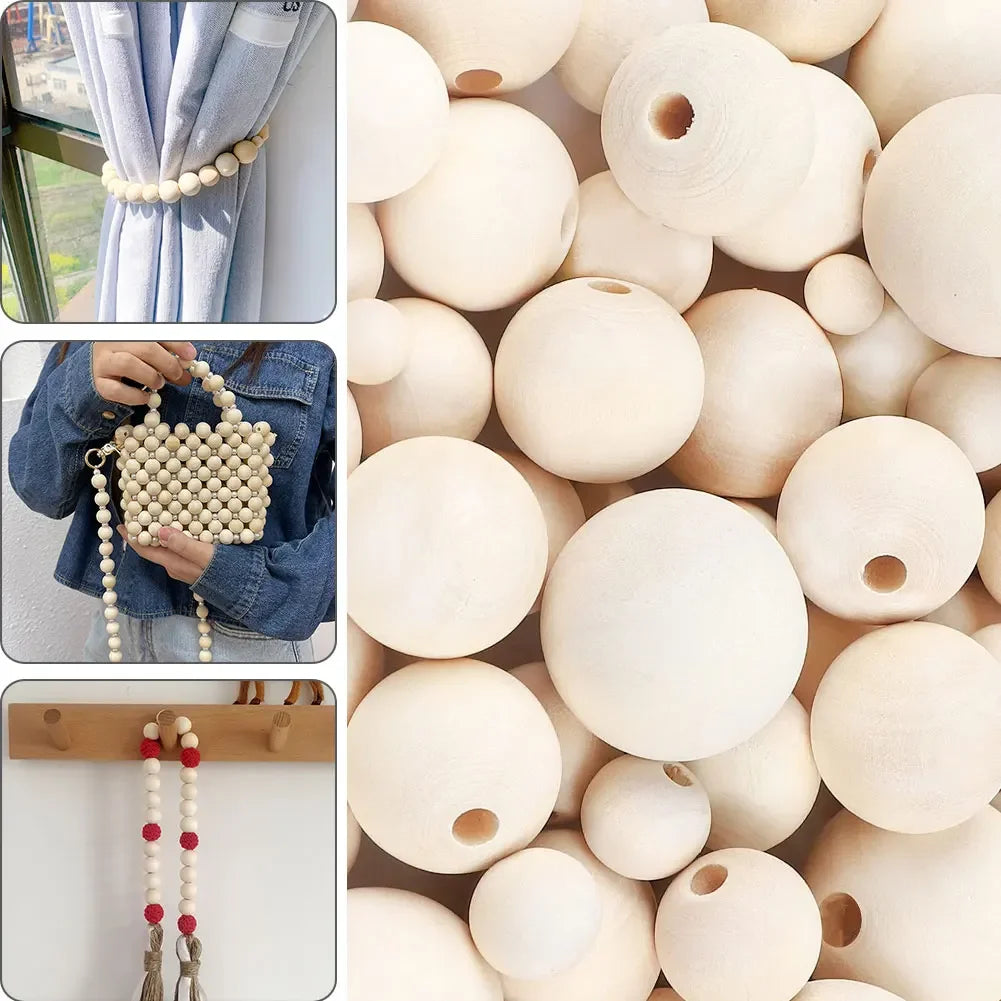 Eco-Friendly Wooden Round Beads, Charms